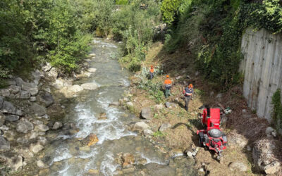 Trabalhs de prevencion dauant d’aigüats en arriu Garona en Salardú e Tredòs